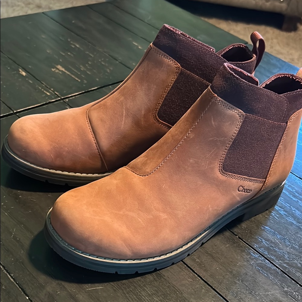 Chaco Brown Ankle Booties with Elastic Panels